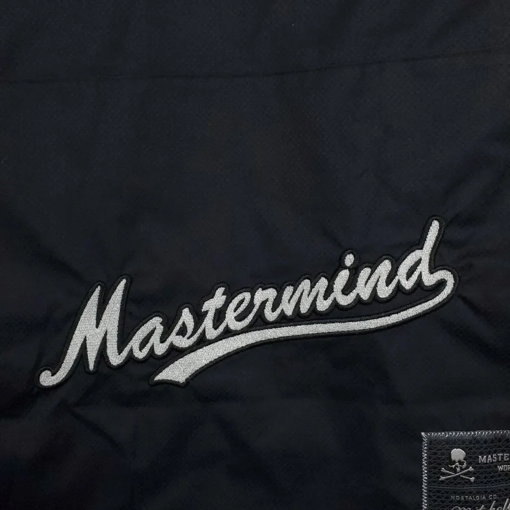 Mastermind World Mitchell & Ness Large Windbreaker Jacket 2023 Collab Black‎ New - Picture 5 of 12